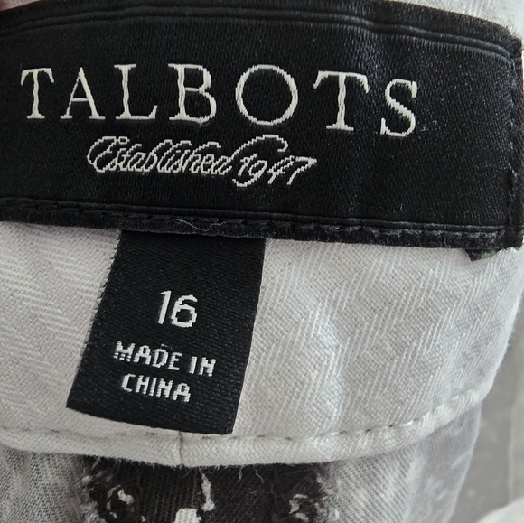 Talbots Floral Pants Womens Sz 16 Plus Ankle Cropped High Rise 40×26 Execellent - Picture 8 of 9